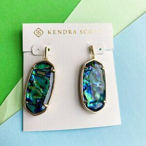 Faceted Elle - Kendra Scott Gold Abalone Earrings